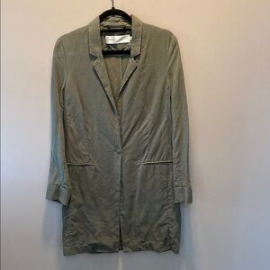 Green Blazer with Classic Lapel Collar